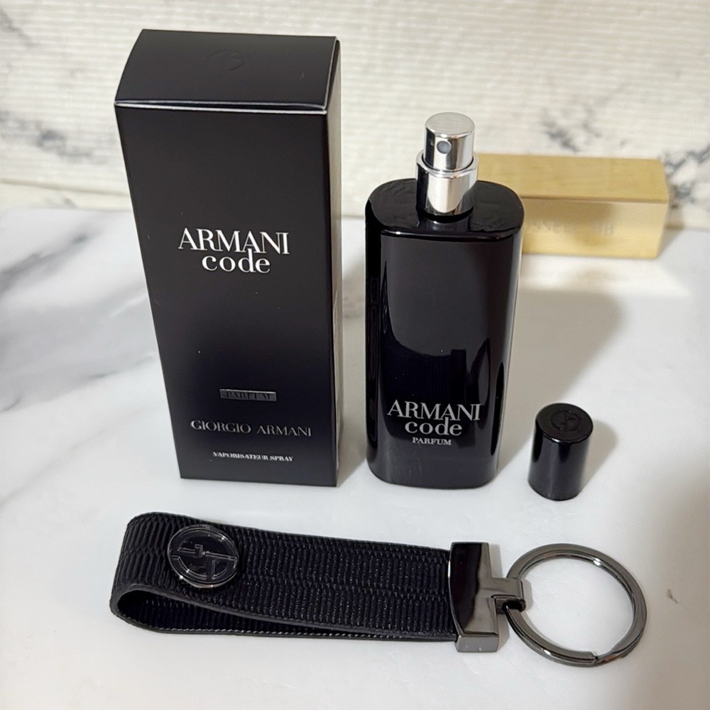 Giorgio Armani Code Parfum with Black Ribbed Keychain - Picture 9 of 12